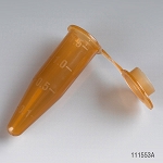Microcentrifuge Tube, 1.5mL, PP, Attached Flat Top Cap, Graduated, Amber, 1000/Bag - Pack of 1000