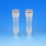 Microtube, 1.5mL, Self-Standing, Attached Screw Cap for Color Insert, with O-Ring, STERILE, PP, 100/Bag, 10 Bags/Unit - Pack of 1000