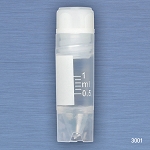 CryoCLEAR vials, 1.0mL, STERILE, Internal Threads, Attached Screwcap with Molded O-Ring, Conical Bottom, Self-Standing, Printed Graduations, Writing Space and Barcode, 50/Bag - Pack of 50