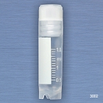 CryoCLEAR vials, 2.0mL, STERILE, Internal Threads, Attached Screwcap with Molded O-Ring, Round Bottom, Self-Standing, Printed Graduations, Writing Space and Barcode, 50/Bag, 10 Bags/Case - Pack of 500