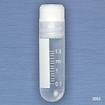 CryoCLEAR vials, 2.0mL, STERILE, Internal Threads, Attached Screwcap with Molded O-Ring, Round Bottom, Printed Graduations, Writing Space and Barcode, 50/Bag, 10 Bags/Case - Pack of 500
