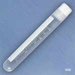 CryoCLEAR vials, 5.0mL, STERILE, Internal Threads, Attached Screwcap with Molded O-Ring, Round Bottom, Printed Graduations, Writing Space and Barcode, 50/Bag, 10 Bags/Case - Pack of 500