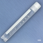 CryoCLEAR vials, 5.0mL, STERILE, Internal Threads, Attached Screwcap with Silicone Washer, Round Bottom, Self-Standing, Printed Graduations, Writing Space and Barcode, 50/Bag, 10 Bags/Case - Pack of 500