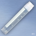 CryoCLEAR vials, 3.0mL, STERILE, External Threads, Attached Screwcap with Molded O-Ring, Round Bottom, Self-Standing, Printed Graduations, Writing Space and Barcode, 50/Bag, 10 Bags/Case - Pack of 500