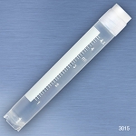 CryoCLEAR vials, 5.0mL, STERILE, External Threads, Attached Screwcap with Molded O-Ring, Round Bottom, Self-Standing, Printed Graduations, Writing Space and Barcode, 50/Bag, 10 Bags/Case - Pack of 500