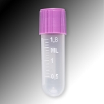 Sample Tube, 2mL, External Threads, PP, White Graduations & Marking Area, Round Bottom - Pack of 1000