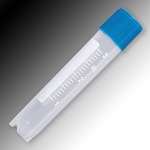 Sample Tube, 3mL, External Threads, PP, White Graduations & Marking Area, Round Bottom, Self-Standing - Pack of 1000