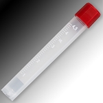 Sample Tube, 5mL, External Threads, PP, White Graduations & Marking Area, Round Bottom, Self-Standing - Pack of 1000