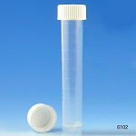 Transport Tube, 10mL, with Separate White Screw Cap, PP, Conical Bottom, Self-Standing, Molded Graduations - Pack of 1000