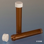 Transport Tube, 10mL, with Separate Screw Cap, AMBER, PP, Conical Bottom, Self-Standing, Molded Graduations - Pack of 1000