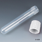Test Tube with Attached White Screw Cap, 12 x 75mm (5mL), PP, 250/Bag, 4 Bags/Unit - Pack of 1000