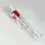 Test Tube with Attached Red Screw Cap, 16 x 100mm (10mL), PS, STERILE, Individually Wrapped - Pack of 750