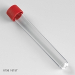 Test Tube with Attached Red Screw Cap, 16 x 120mm (15mL), PS, STERILE, Individually Wrapped - Pack of 500