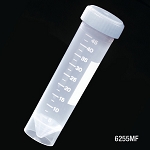 Transport Tube, 50mL, with Separate Natural Screw Cap, PP, Printed Graduations, Conical Bottom, Self-Standing  ** METAL-FREE ** - Pack of 500