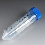 Centrifuge Tube, 50mL, Separate Blue Flat Top Screw Cap, PP, Printed Graduations, Bulk - Pack of 500